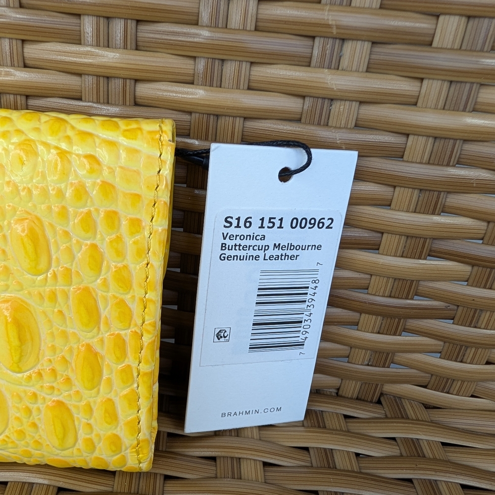 Brahmin Veronica Buttercup Melbourne Yellow Croc Embossed Leather Clutch Wallet - Picture 5 of 16
